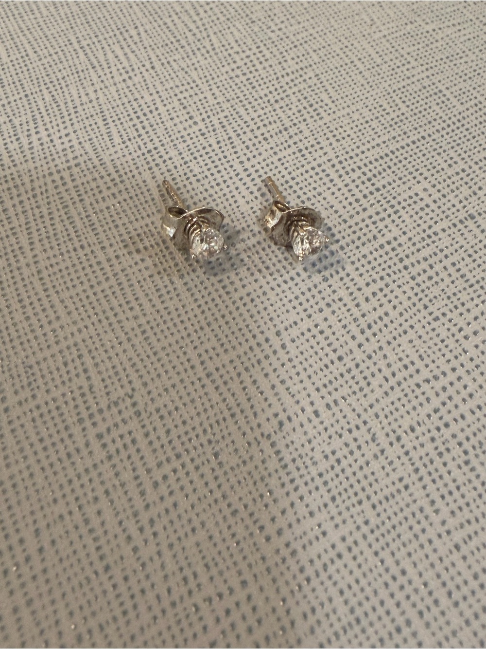 Classic Solitaire Stud Earrings in Silver Tone